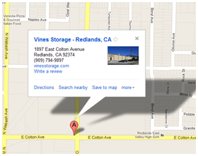 Redlands Storage - Map